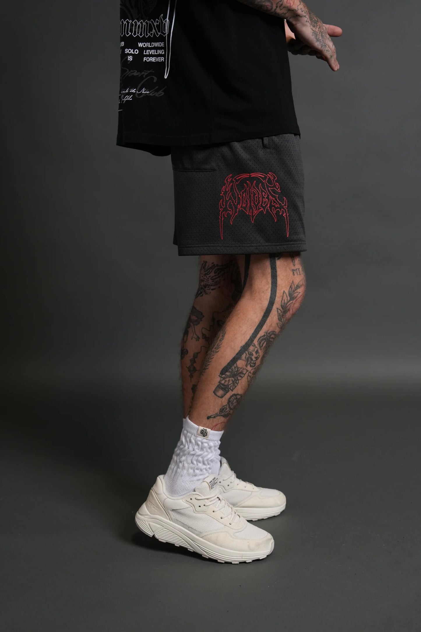 DS-0118 Shadow Hesh Mesh Shorts in Wolf Gray