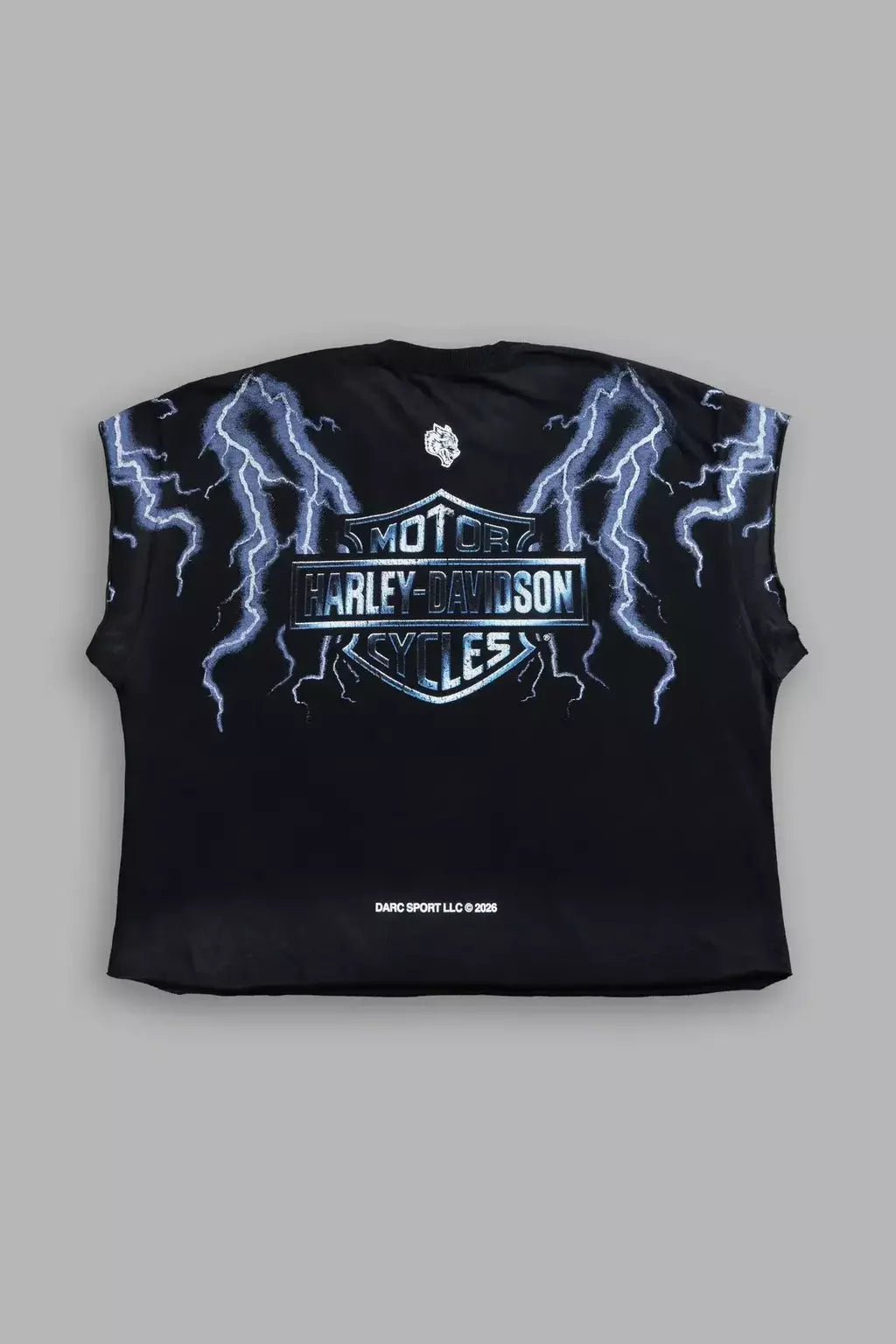 DS/HAR-0062 Iron Lighting “Grunge” Cut-Off Tee in Black Drift Wash