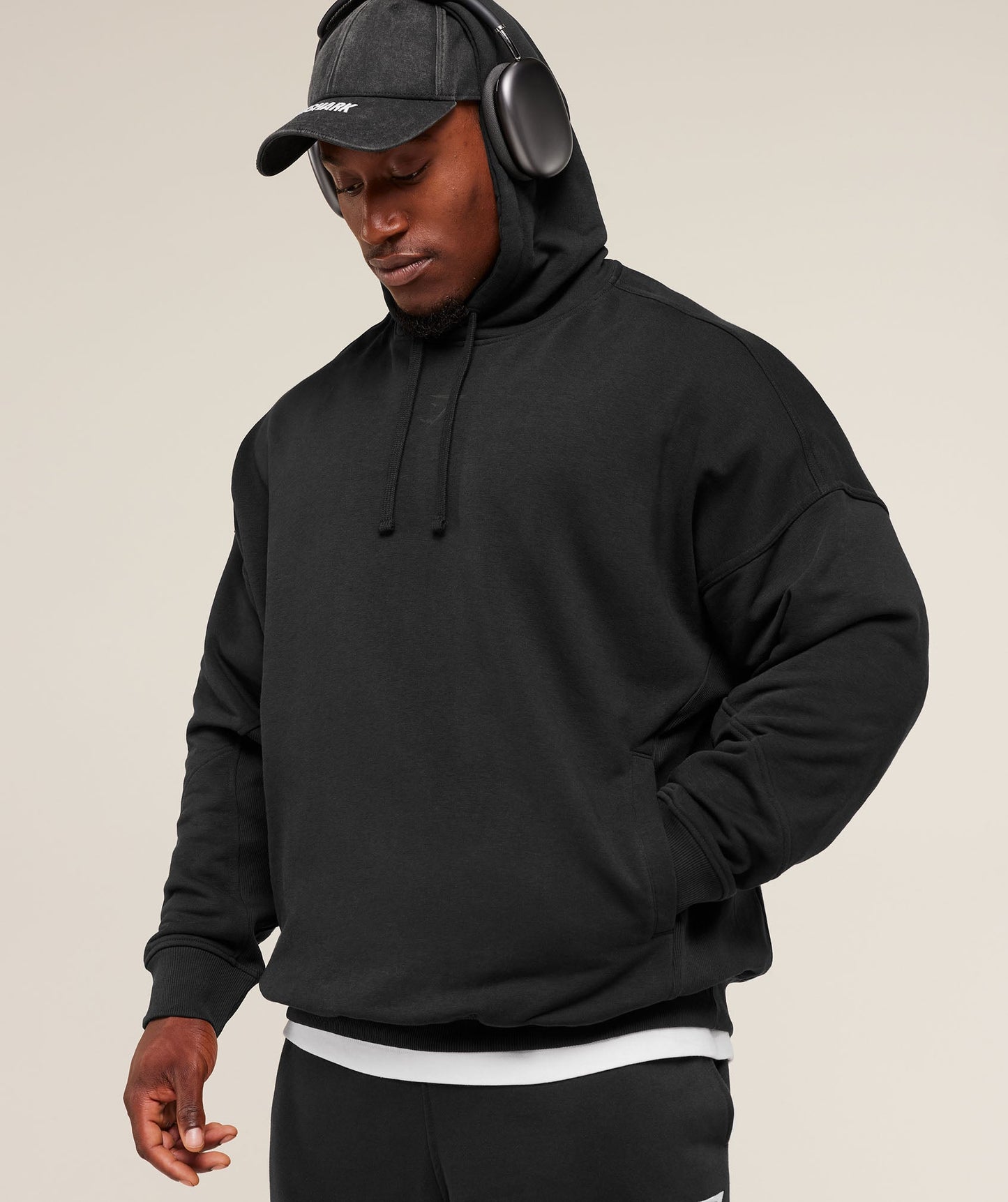 GS-0125 Power Oversized Hoodie - Black/Asphalt Grey