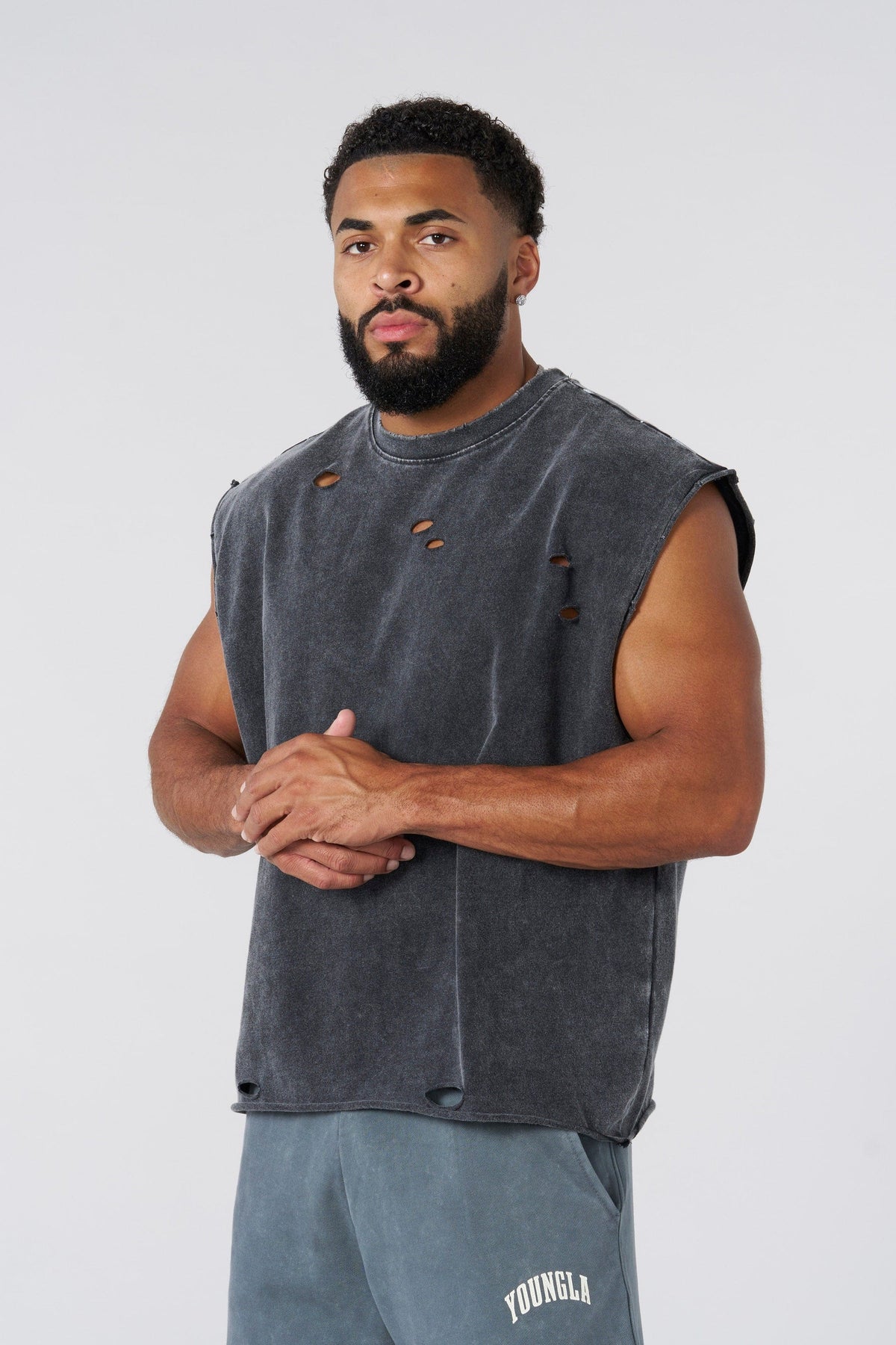 3022 - Anarchy Cropped Tanks - Black Wash