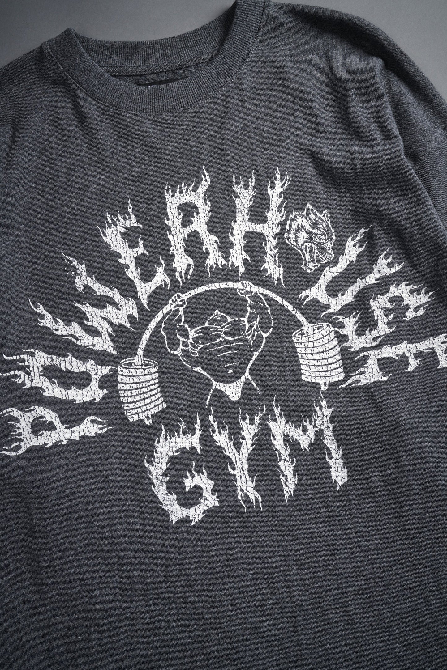 DS-0187 Iron Flame “Premium” Oversized Tee in Darc Heather Gray