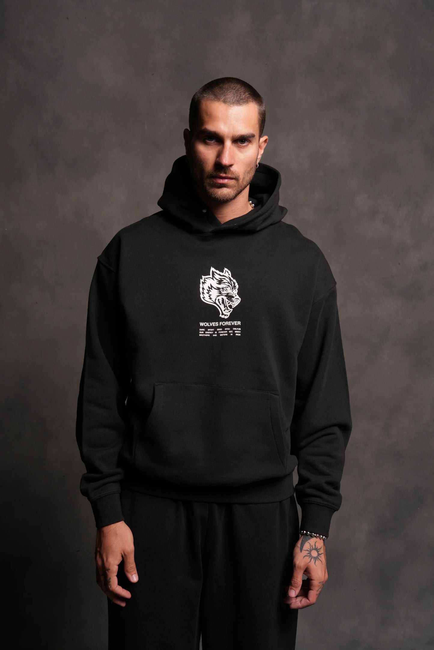 DS-0199 Wolves Have Your Back “Pierce” Hoodie in Black