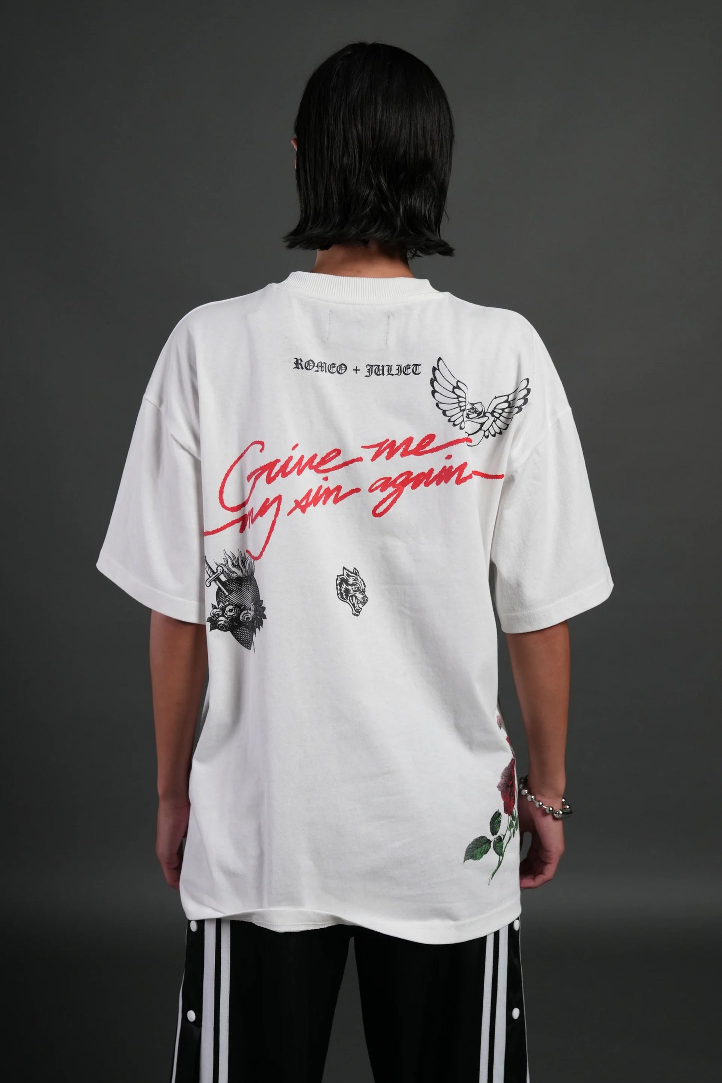 DS-0131 Sin Again Unisex Grunge Tee in Cream