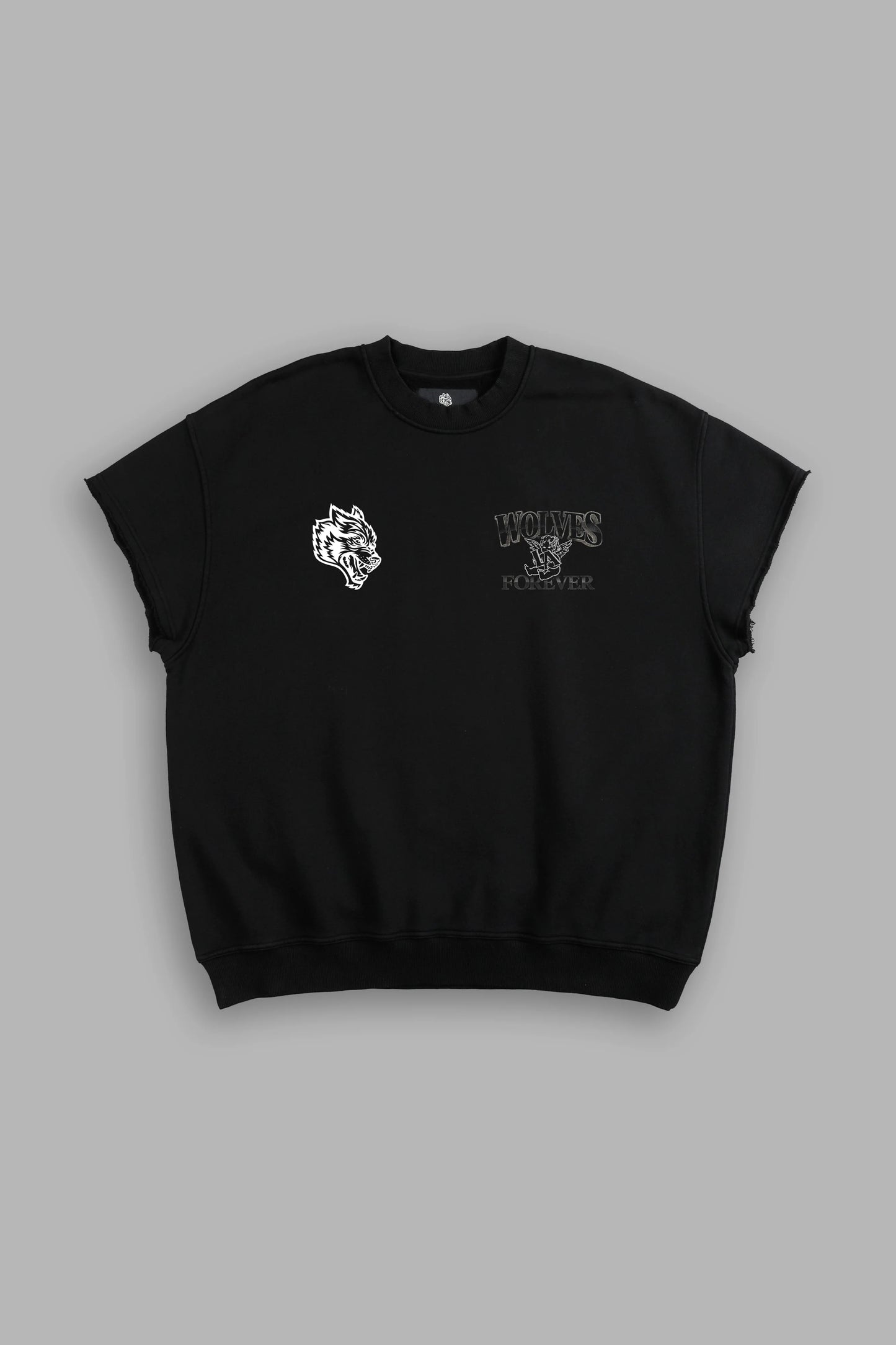 DS-0179 La Heritage Cap Sleeve London Crewneck in Black