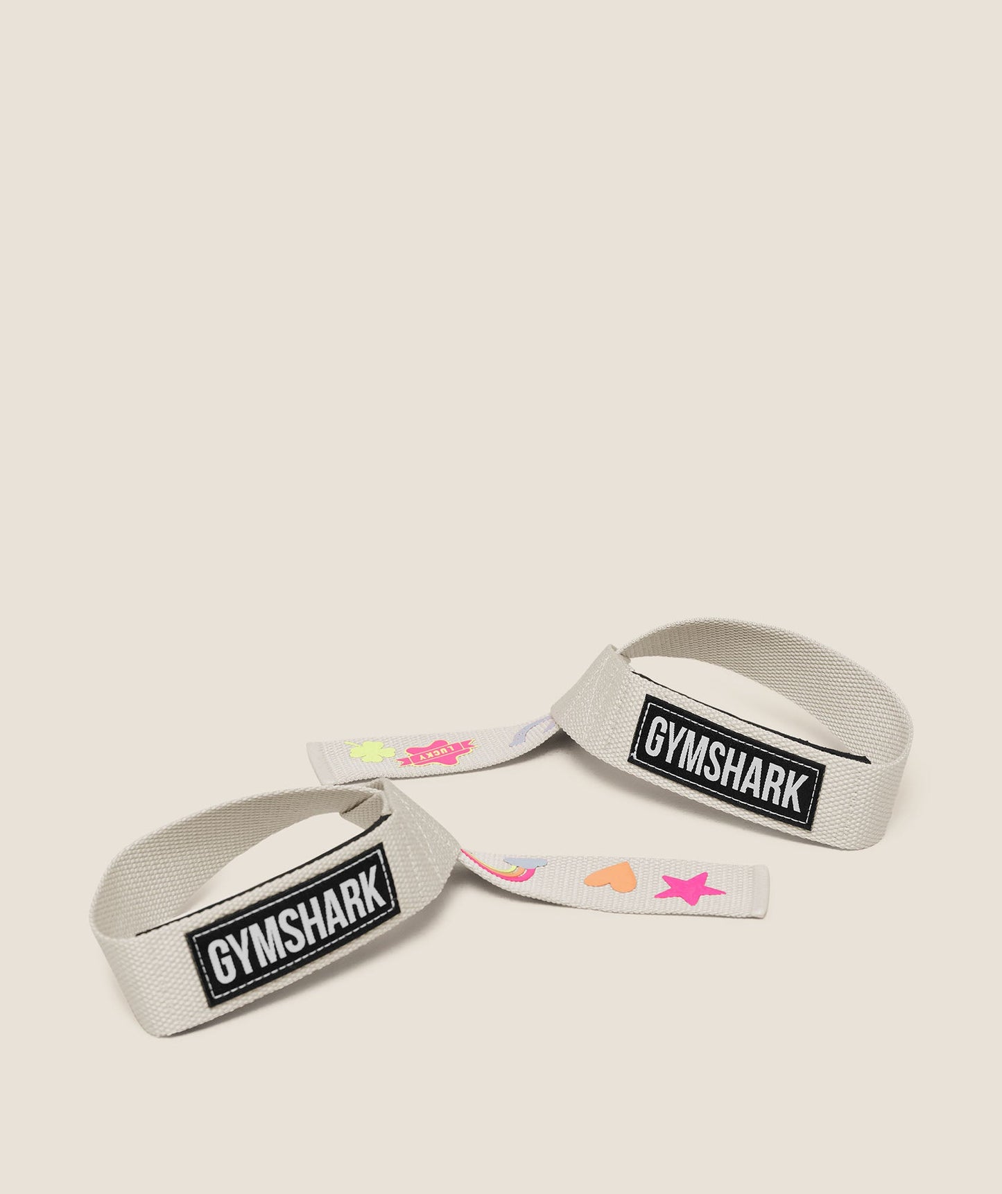 GSA-0013 Lucky Graphic Silicone Lifting Straps - Tinted White