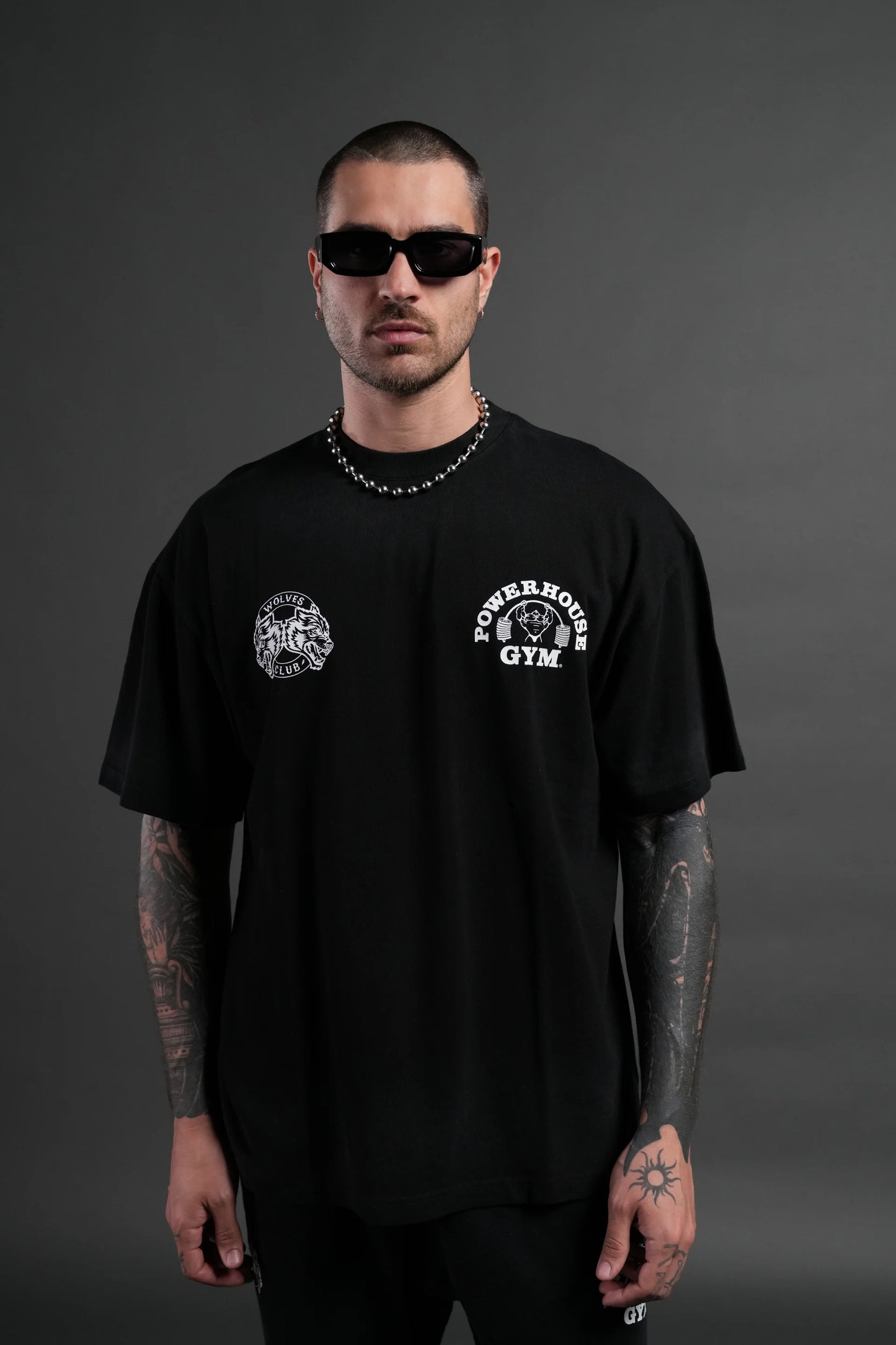 DS-0123 Powerhouse Hesh Premium Oversized Tee in Black Drift Wash