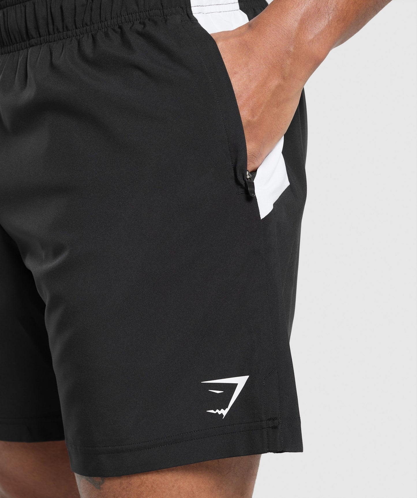 GS-0071 Sport Panel 7” Shorts - Black/White