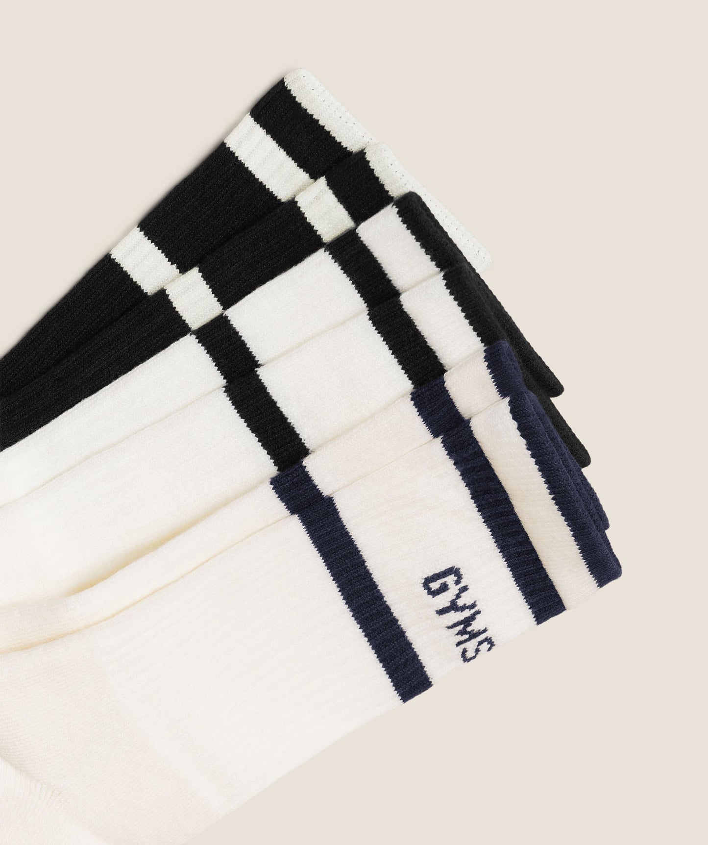 GSA-0049 - Essentials Crew Sock 3pk - Soft White/Black/Heavy Blue
