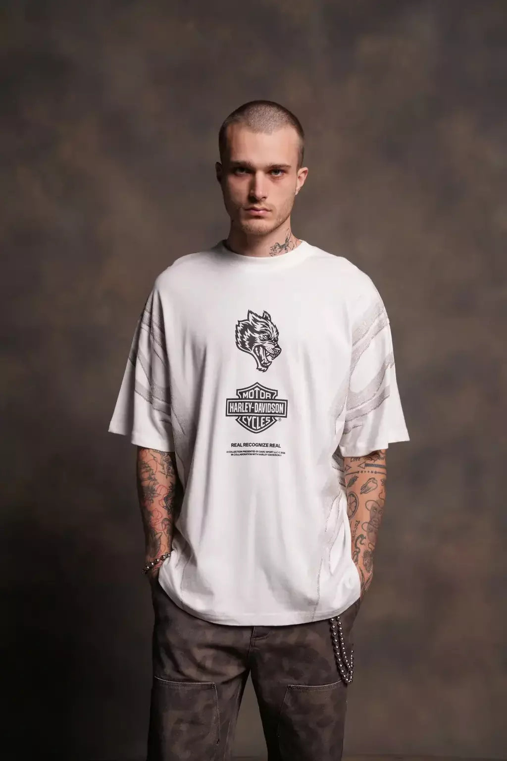 DS/HAR-0064 Real Recognize Real Unisex “Premium” Oversized Tee in Cream