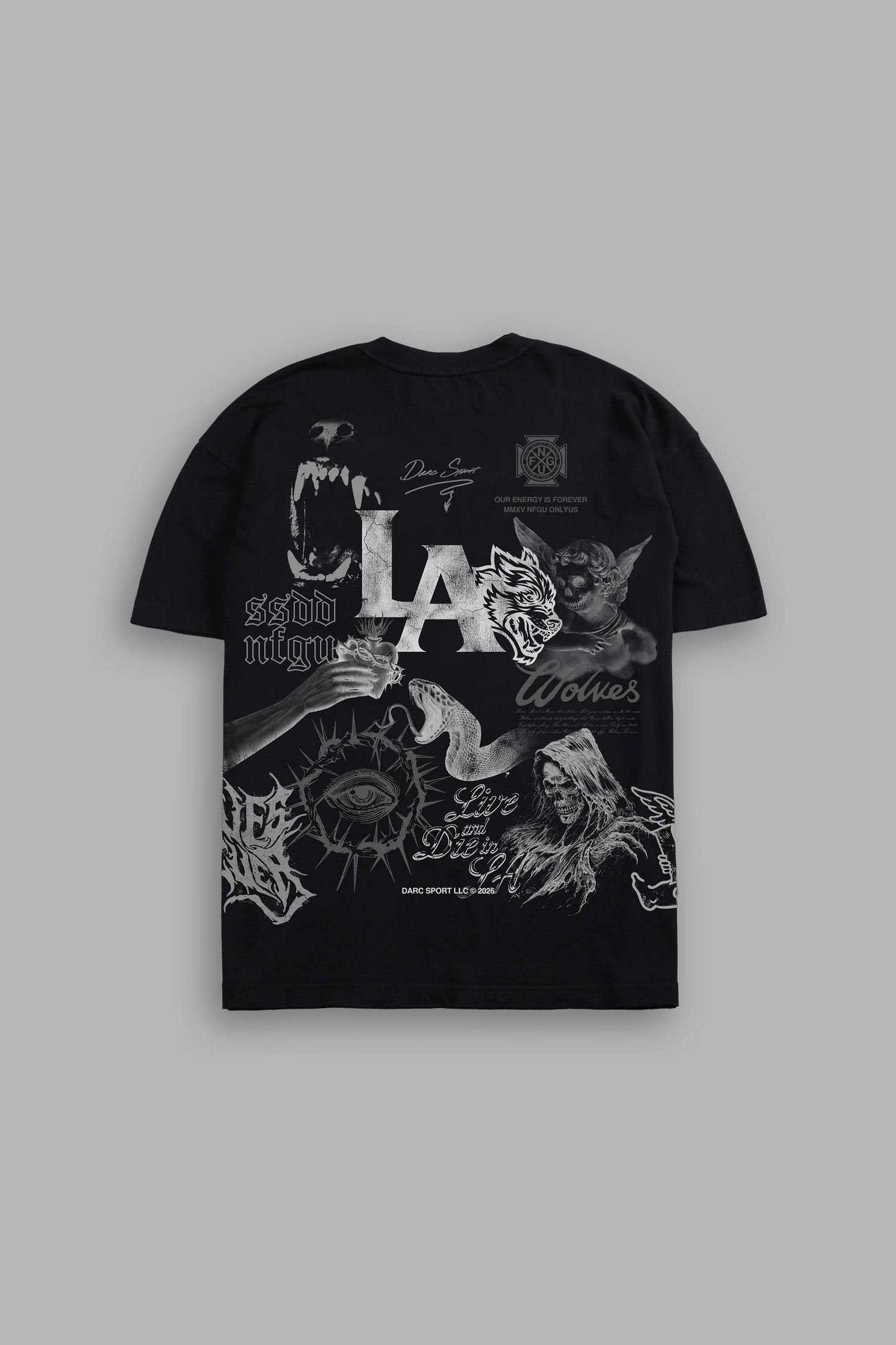 DS-0204 Homage to LA Premium Oversized Tee in Black