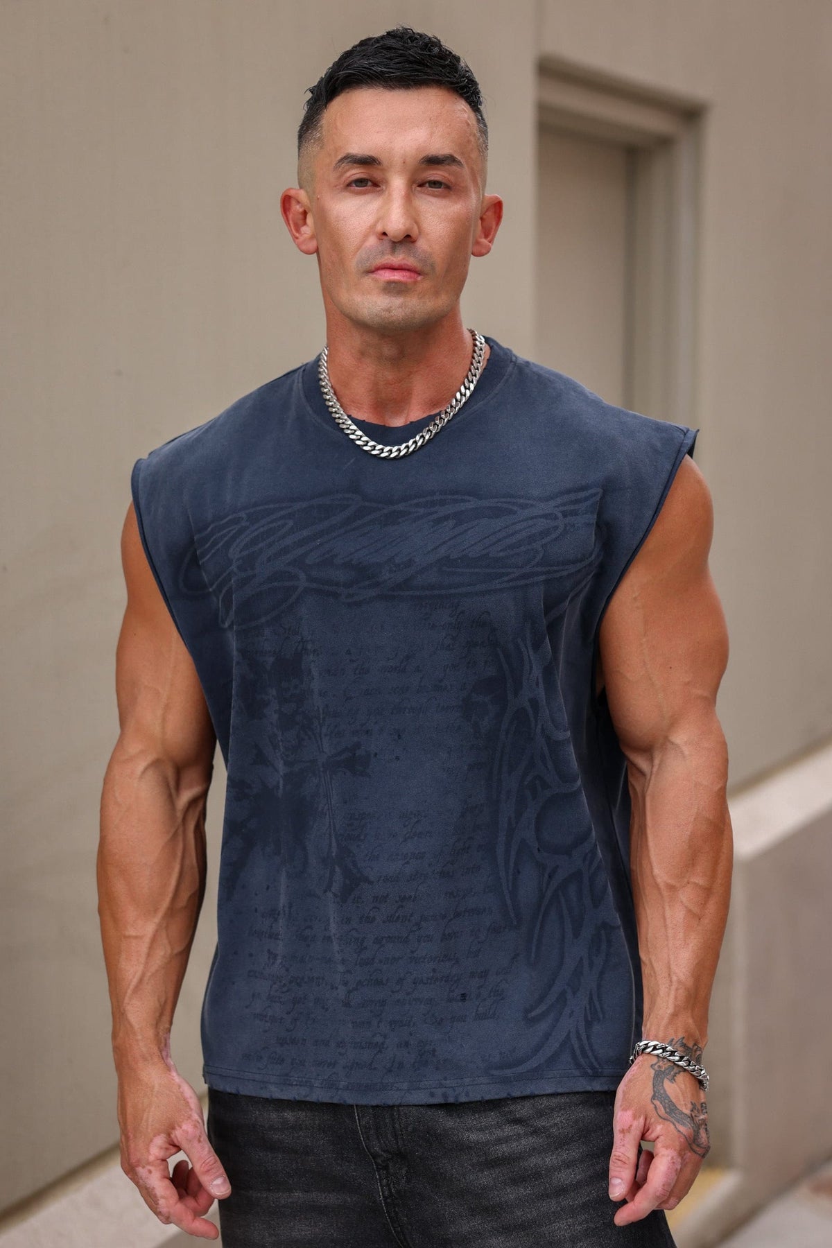 3095 - Sacred Sigil Cut-Offs - Navy Wash