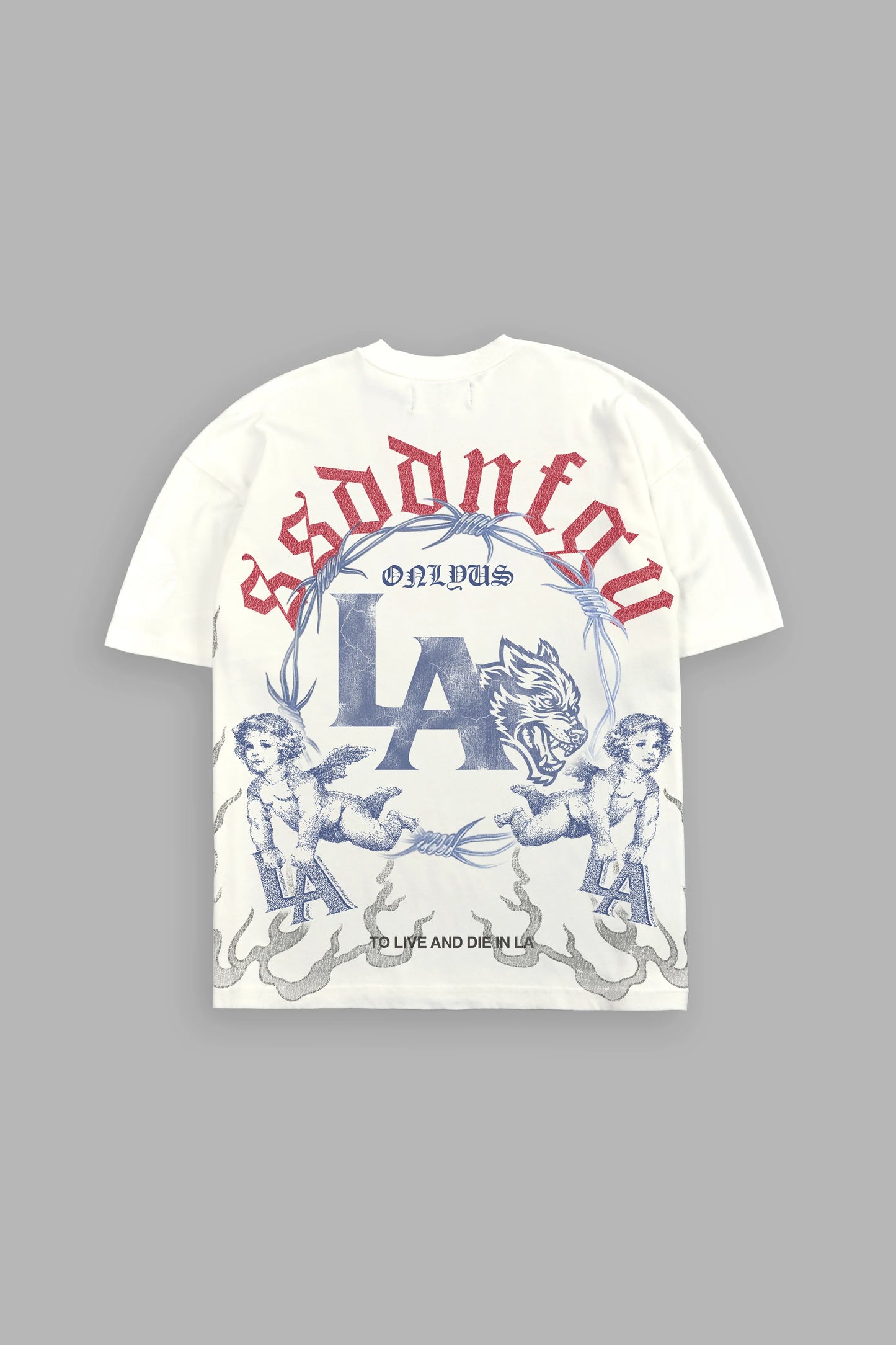 DS-0178 LA Heritage Premium Oversized Tee in Cream