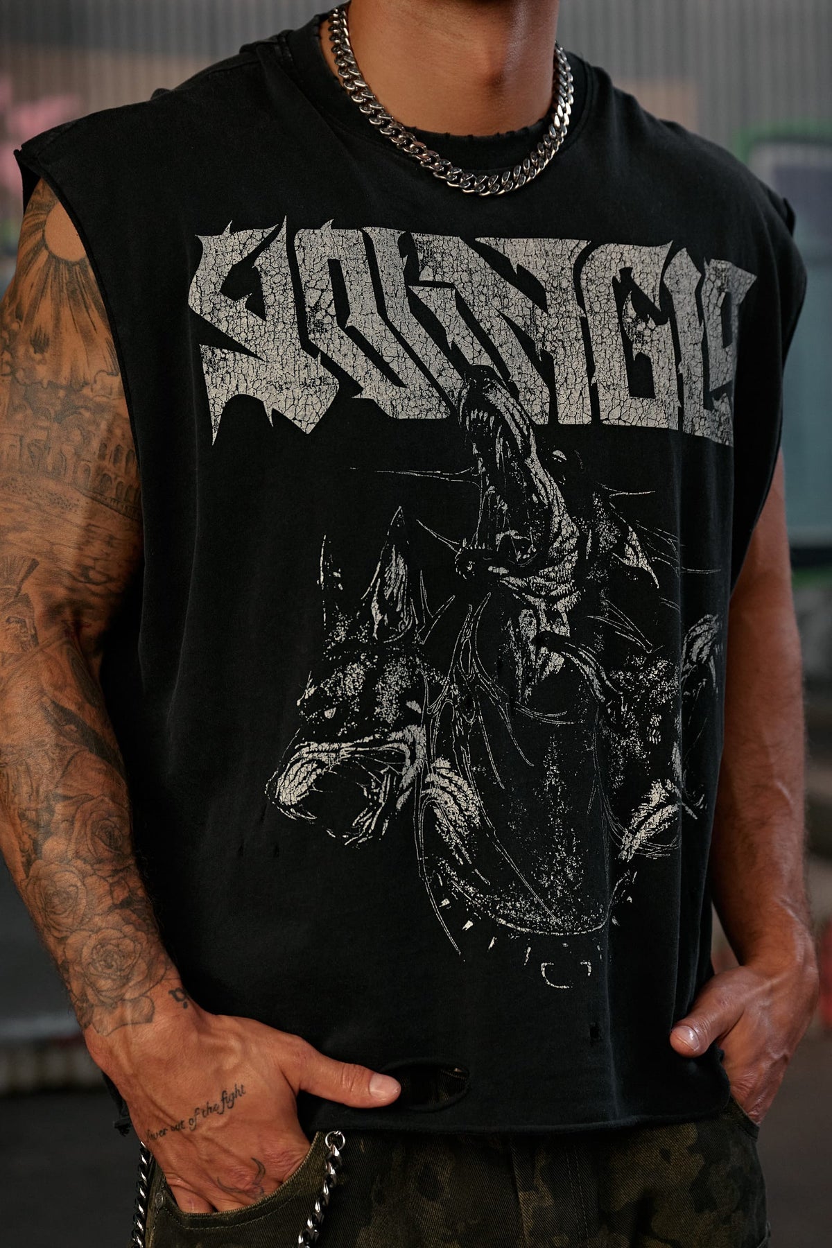 3093 - Unleashed Cut-Offs - Black Wash