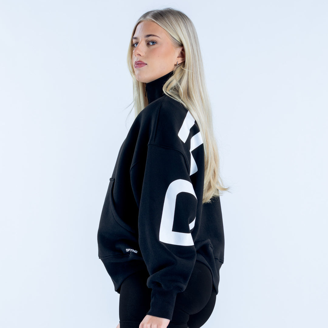 Signature Quarter Zip Sweatshirt | Midnight Black