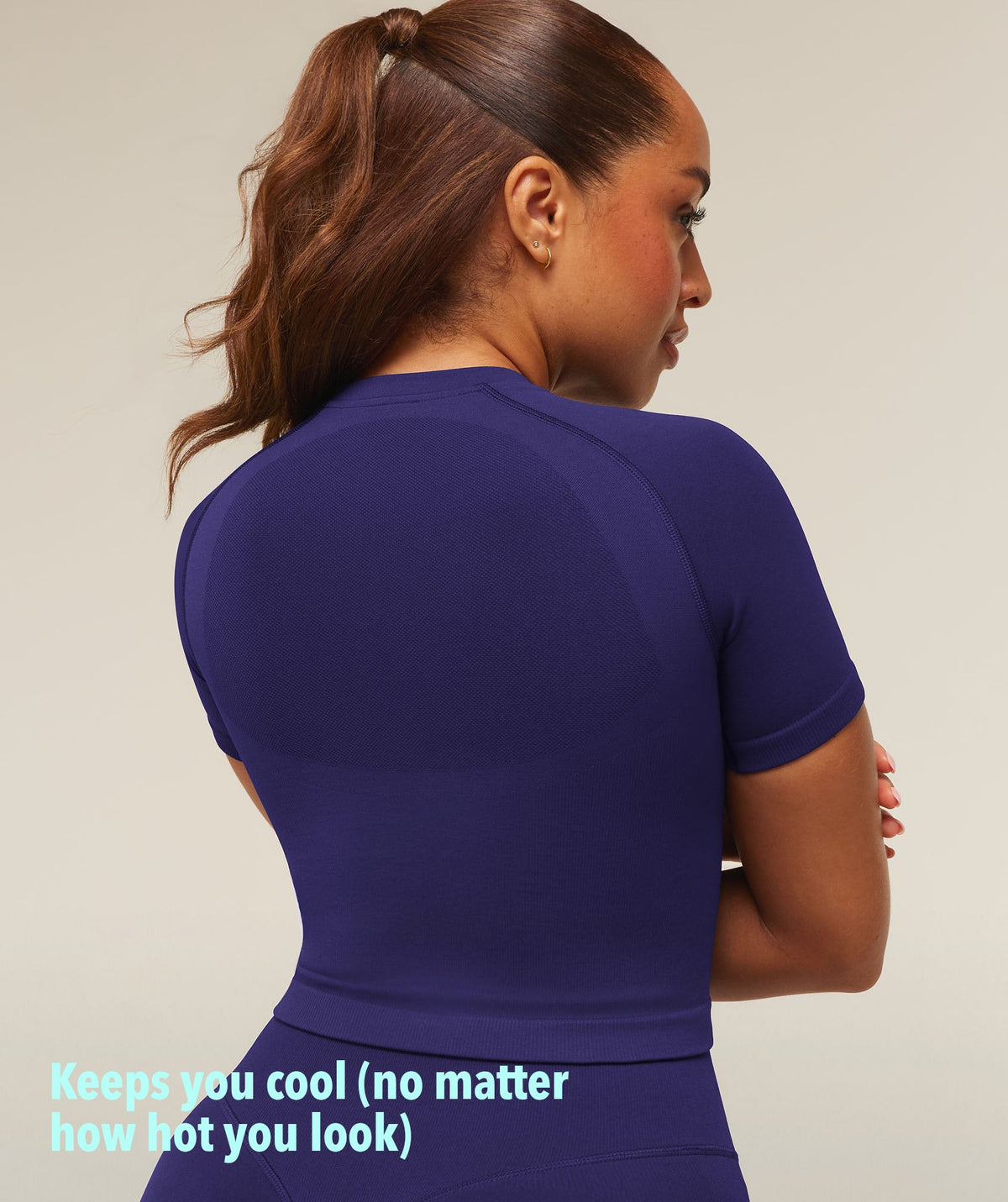 GSW-0151 - Lift Seamless Short Sleeve Top - Indigo Purple
