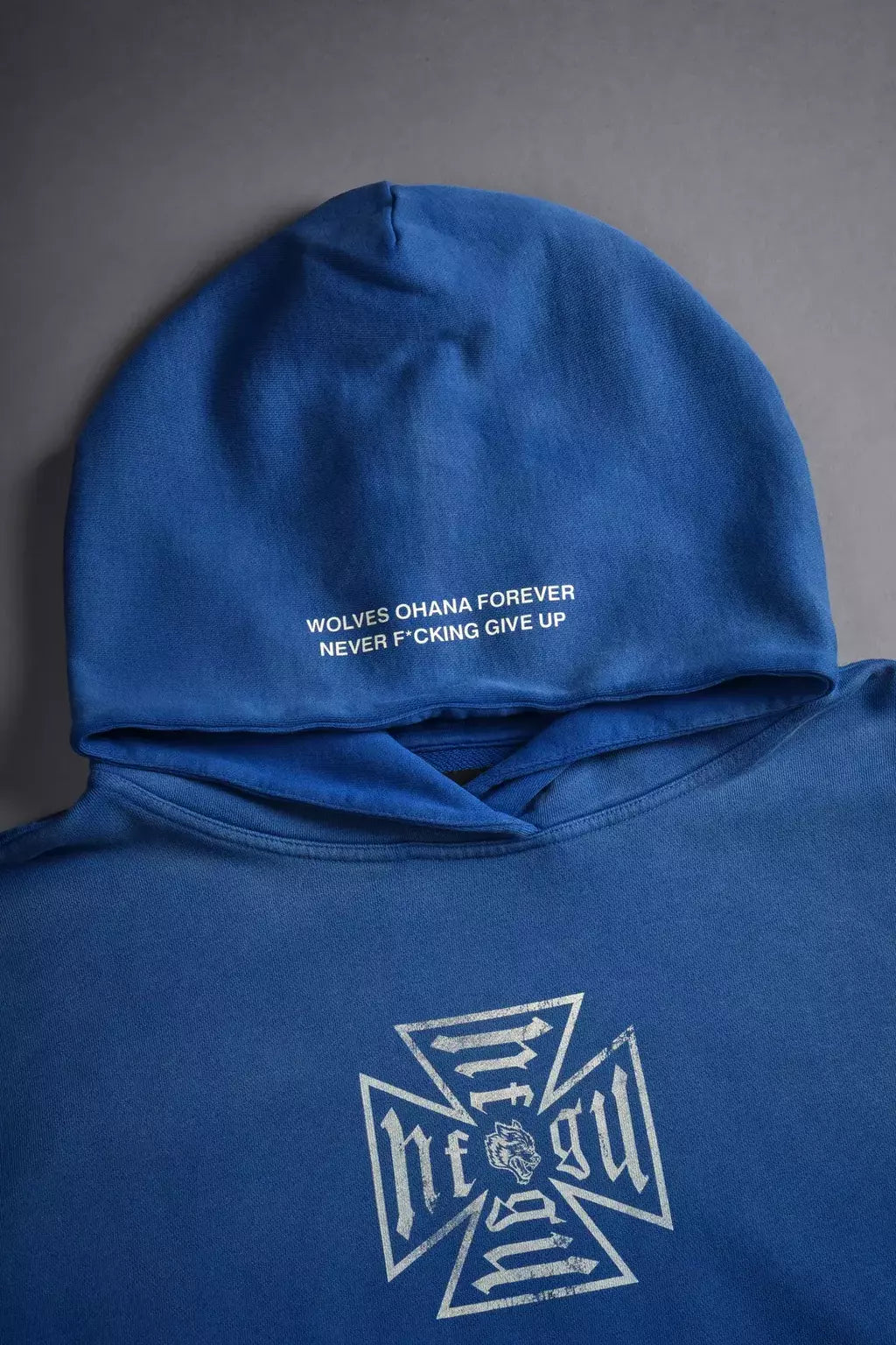 DS-0006 Loyal To The Core “Gage Box Cut” Grunge Hoodie in Darc Cobalt Drift Wash
