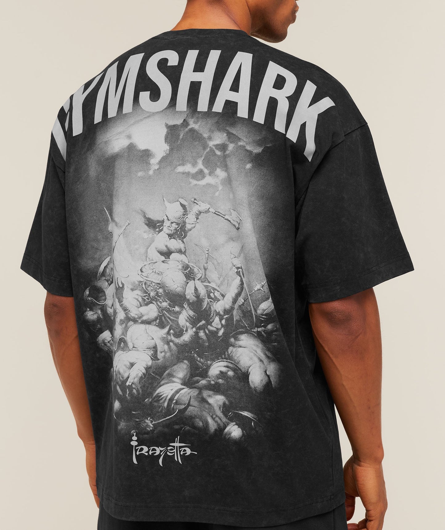 GS-0044 Gymshark GS x Frazetta Power T-Shirt - Black
