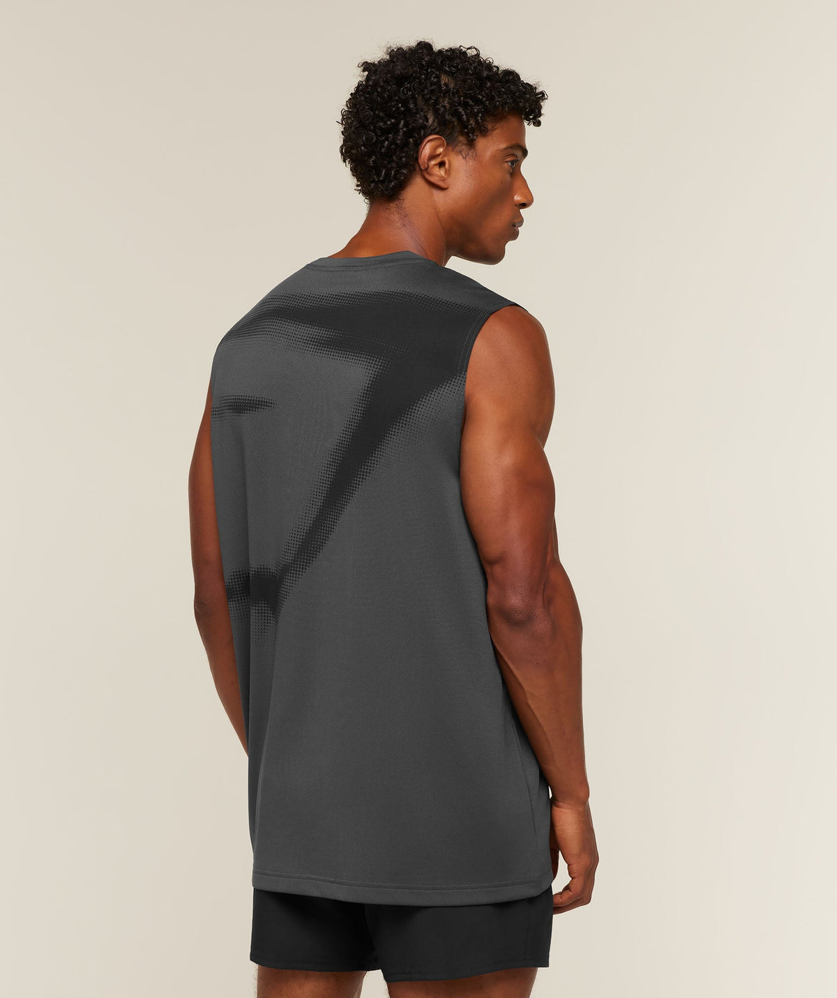 GS-0144 Motion Blur Graphic Tank - Onyx Grey