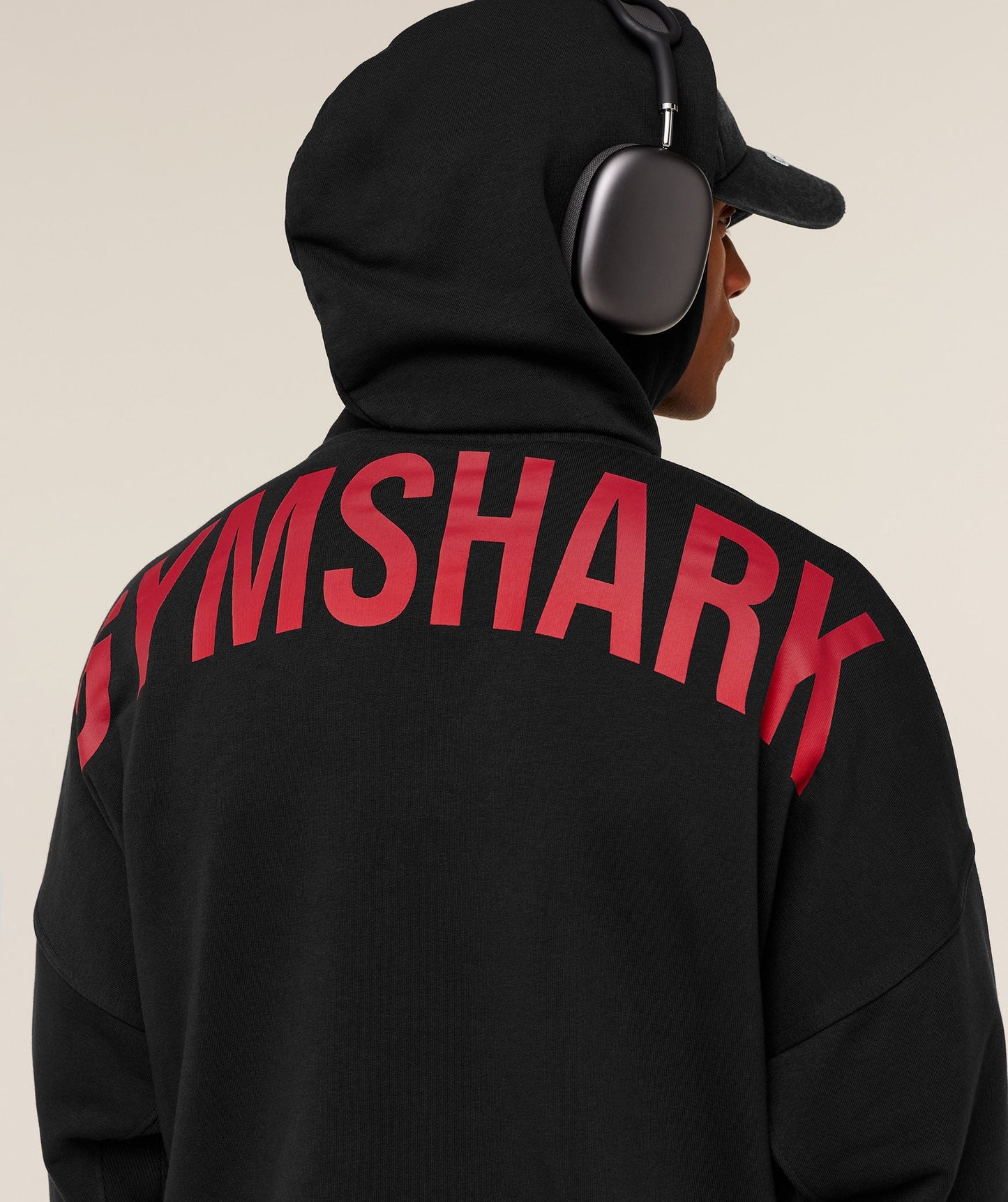 GS-0125 Power Oversized Hoodie - Black/Conditioning Red