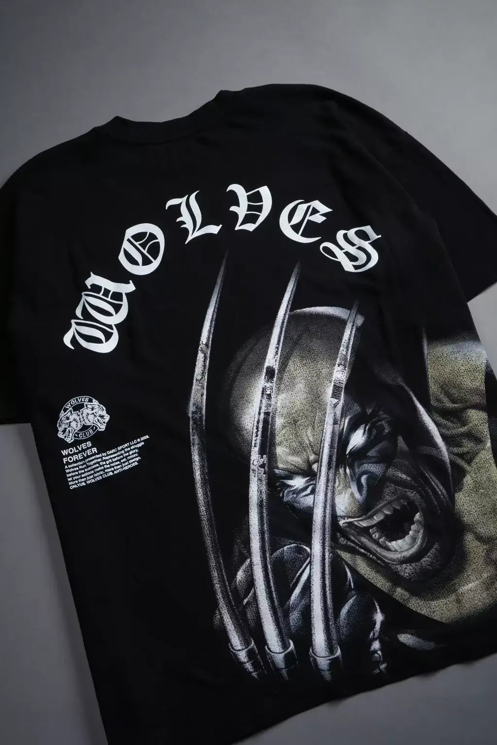 DS-0034 Wolverine Chopper “Premium” Oversized Tee in Black