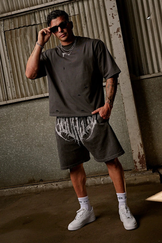 1011 - DARK WAVE SHORTS - BLACK WASH