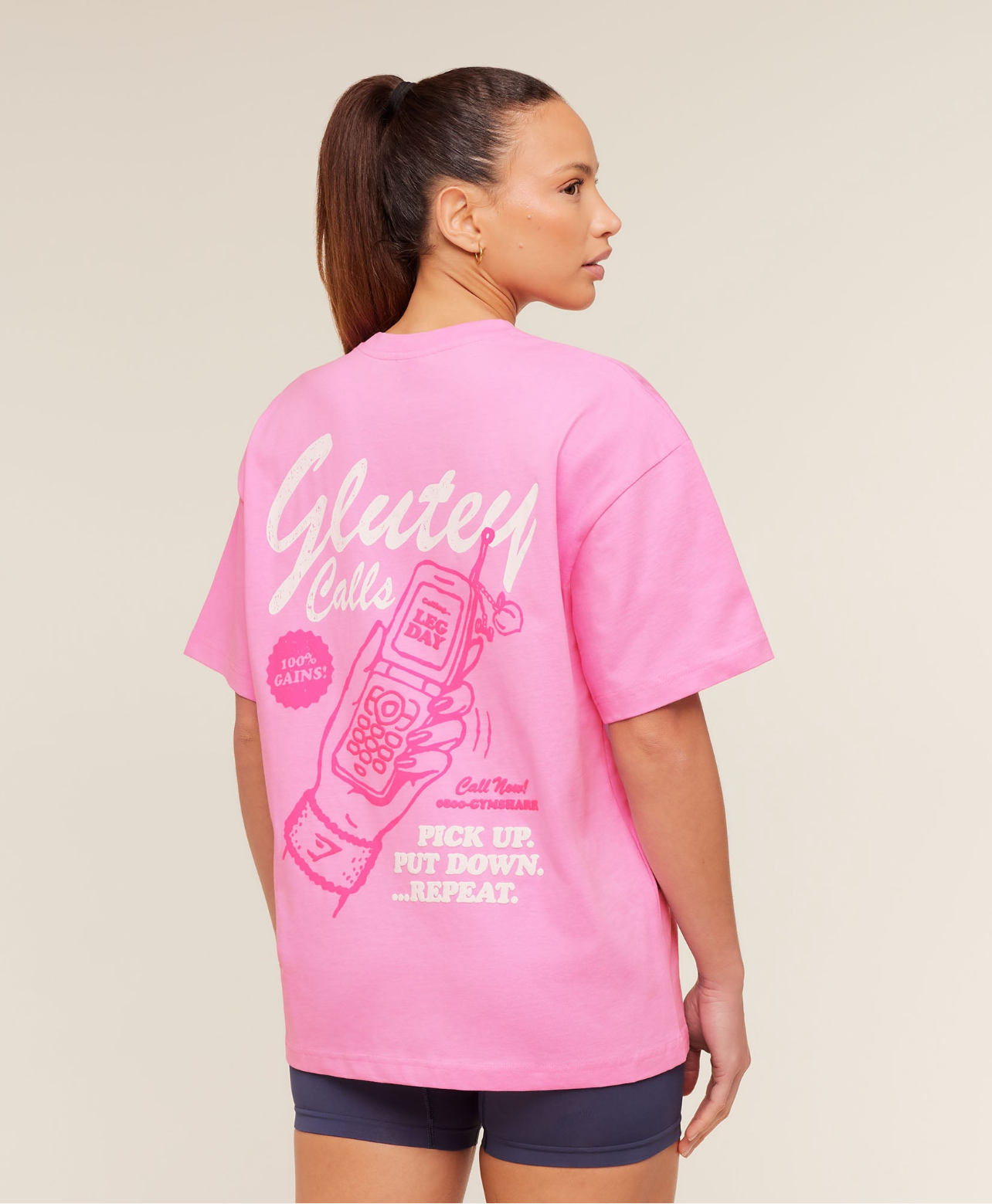 GSW-0097 Glutey Calls Graphic T-Shirt - Focus Pink