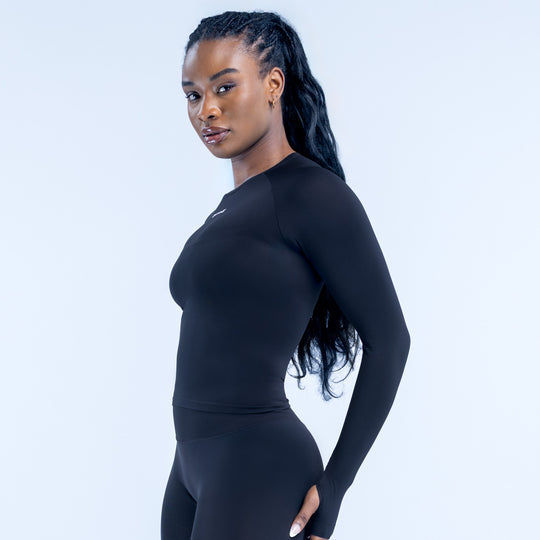 Defy Long Sleeve Top - Midnight Black
