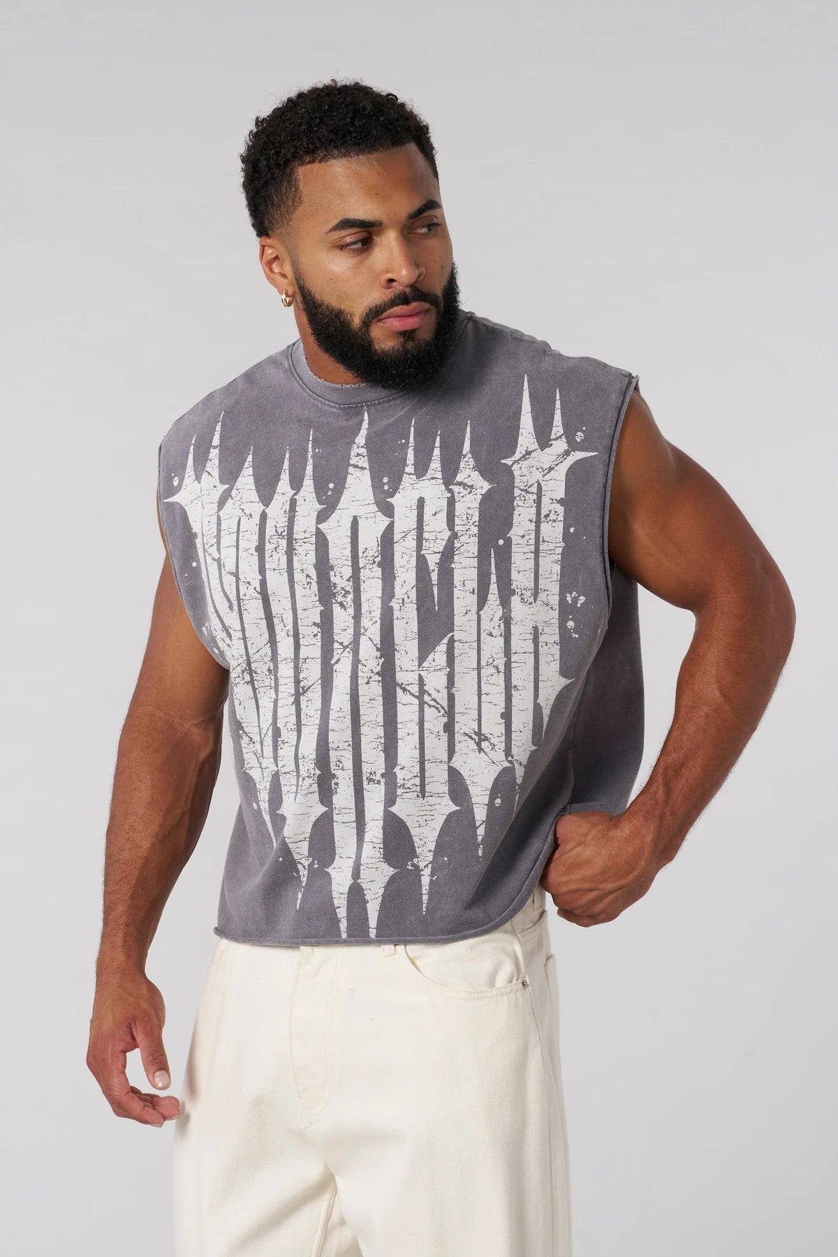 3021 - REVENGE CROP CUT-OFFS - GREY WASH