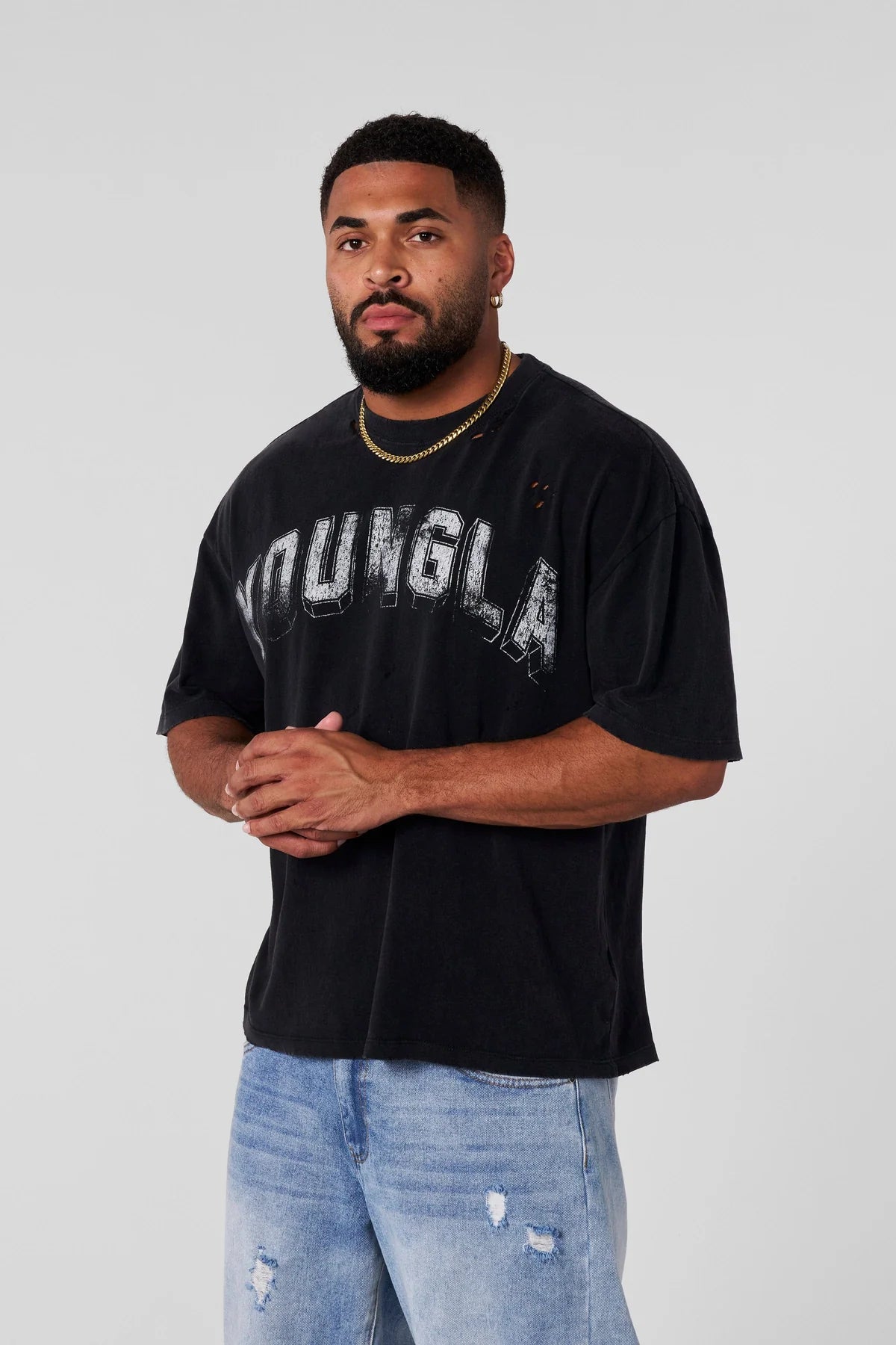 4146 - SCUFFED CLOUD TEES - BLACK WASH