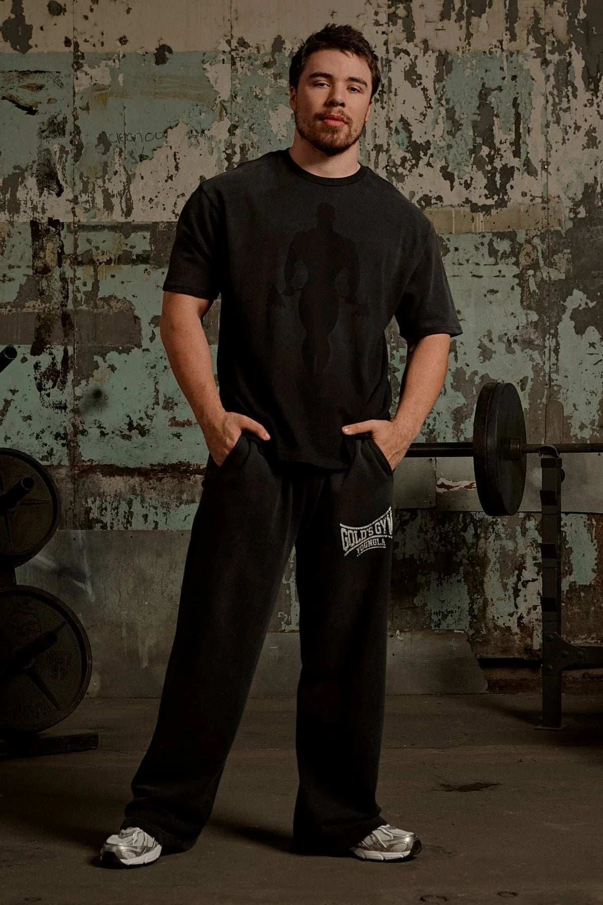 4285 - GOLD'S IRON LEGACY SHADOW TEES - BLACK WASH