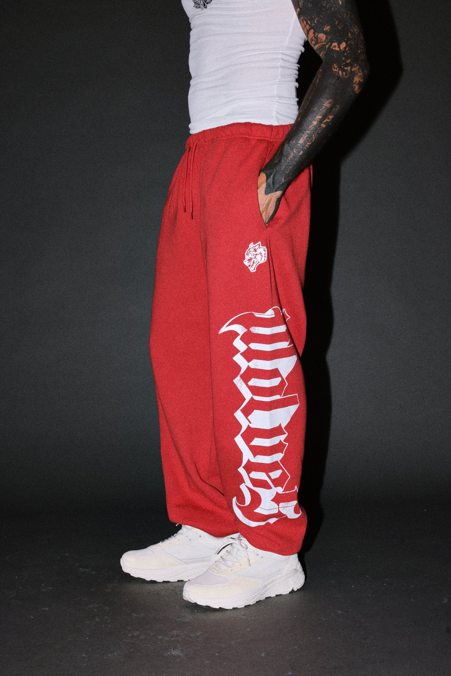 DS-0302 FREE WILL V2 LIGHTWEIGHT LOUNGER SWEAT PANTS IN ROMAN RED