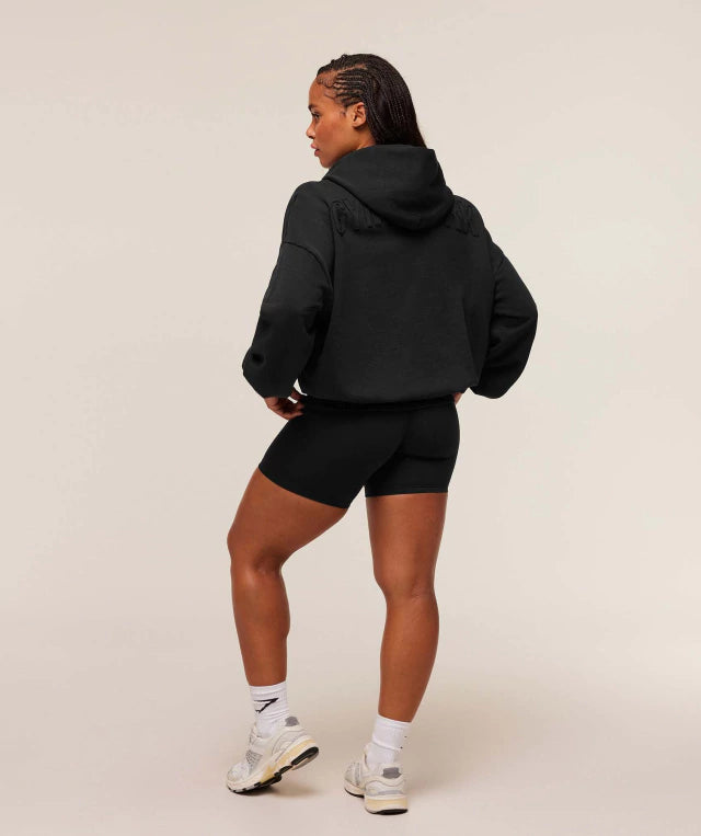 GSW-0072 Power Washed Oversized Hoodie - Black/Acid Wash Small Ball