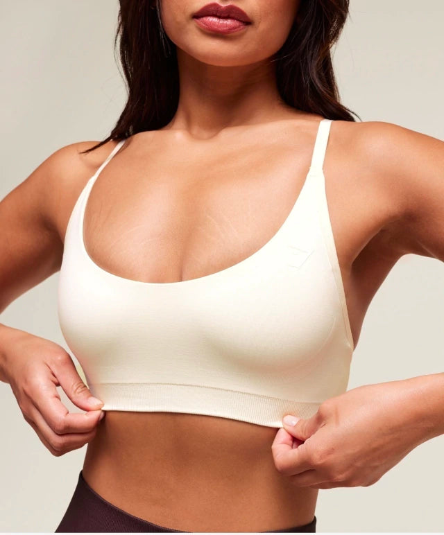 GSW-0046 Everyday Seamless Racerback Sports Bra - Soft White