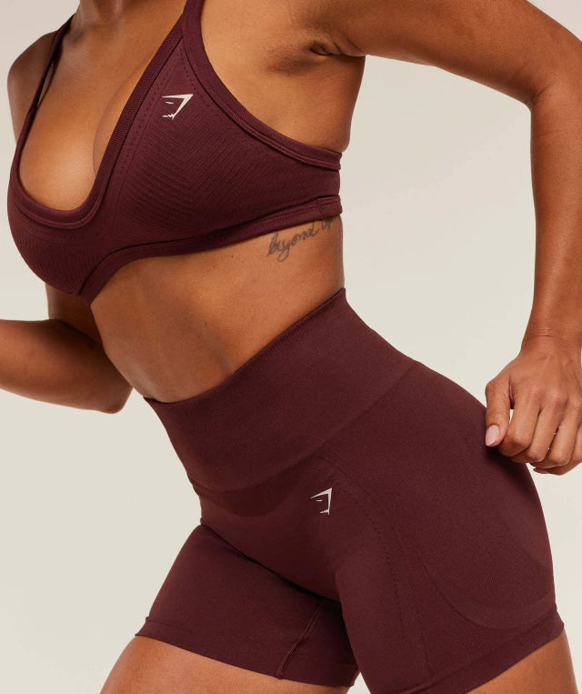 GSW-0060 Energised Seamless Shorts - Rich Maroon