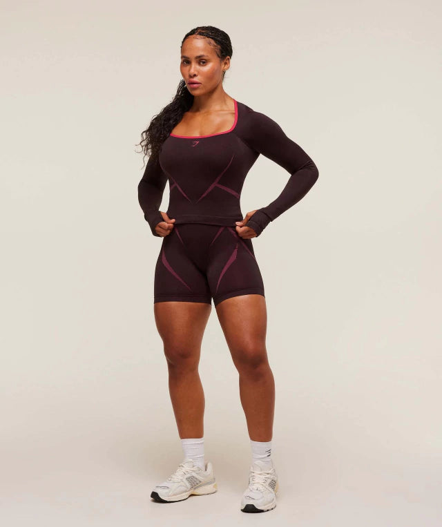 GSW-0051 Apex Seamless Shorts - Cherry Purple/Build Pink