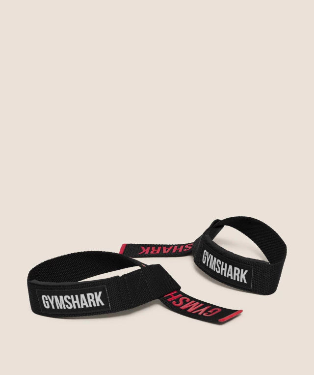 GSA-0013 Silicone Lifting Straps - Black/Carmine Red