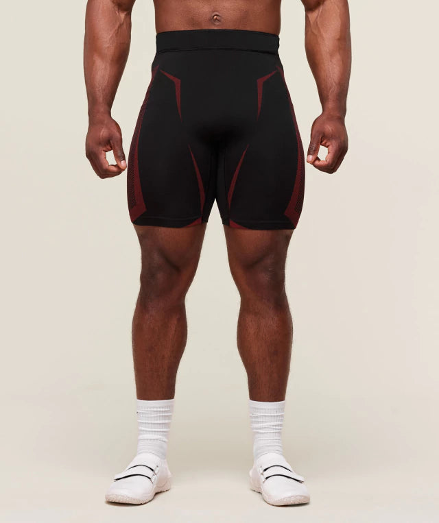 GS-0032 Onyx 5.0 Seamless Half Tight - Black/Carmine Red