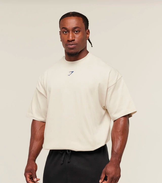 GS-0069 Lifting Club T-Shirt - Oat White/Compound Blue