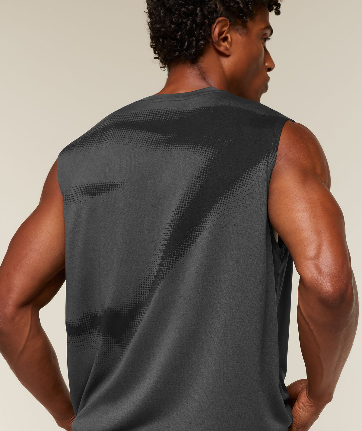 GS-0144 Motion Blur Graphic Tank - Onyx Grey