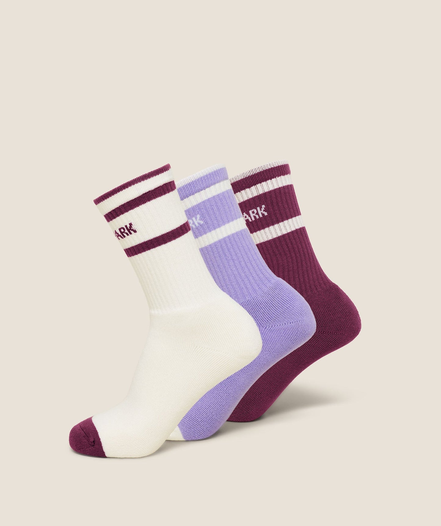 GSA-0049 - Essentials Crew Sock 3pk - Strength Pink/Soft White/Pace Purple