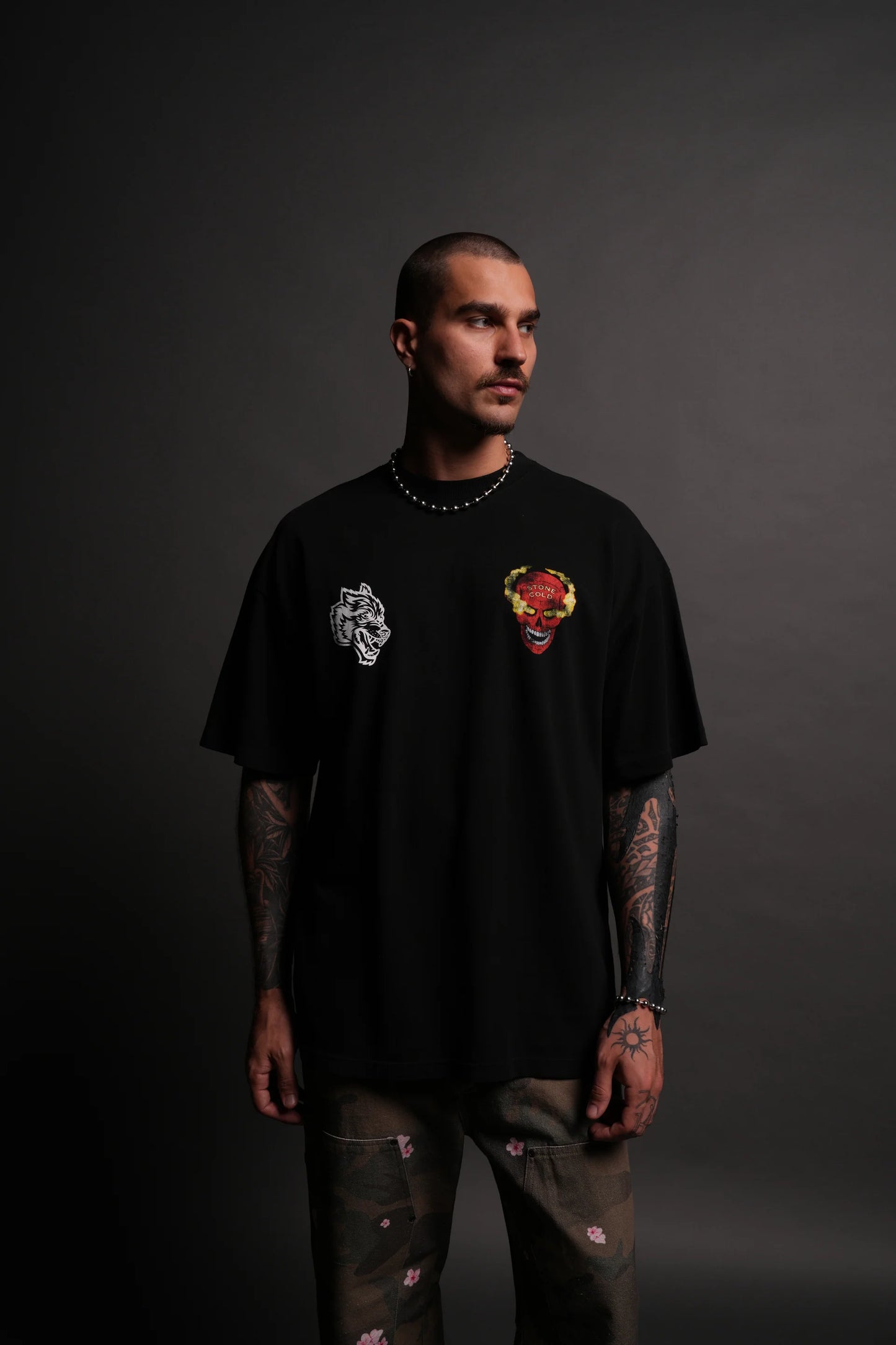 DS-0120 Stone Cold “Premium” Oversized Tee in Black