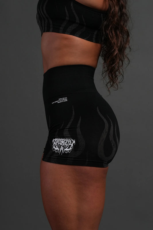 DSHE-0048 Hellfire “Stella” Soft Seamless Shorts in Black