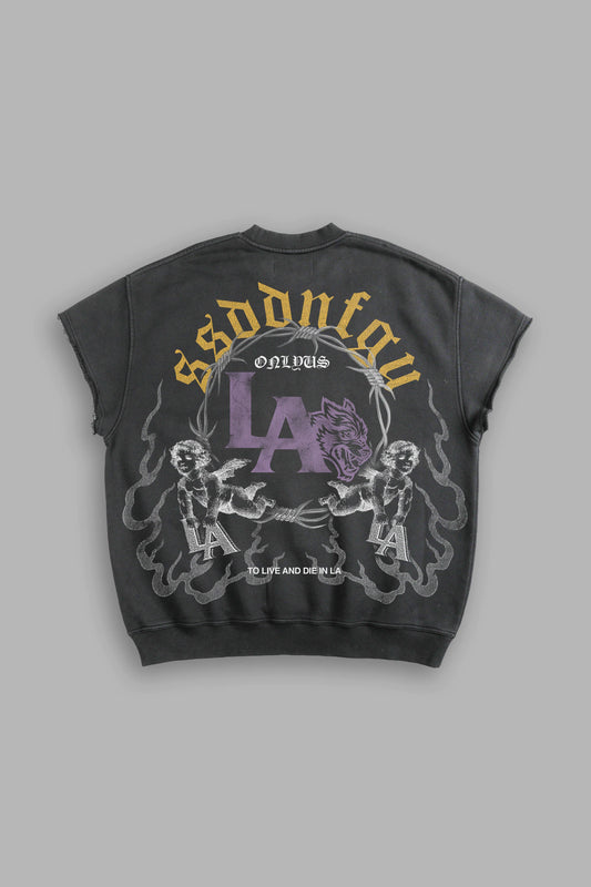 DS-0179 LA Heritage Cap Sleeve London Crewneck in Wolf Gray