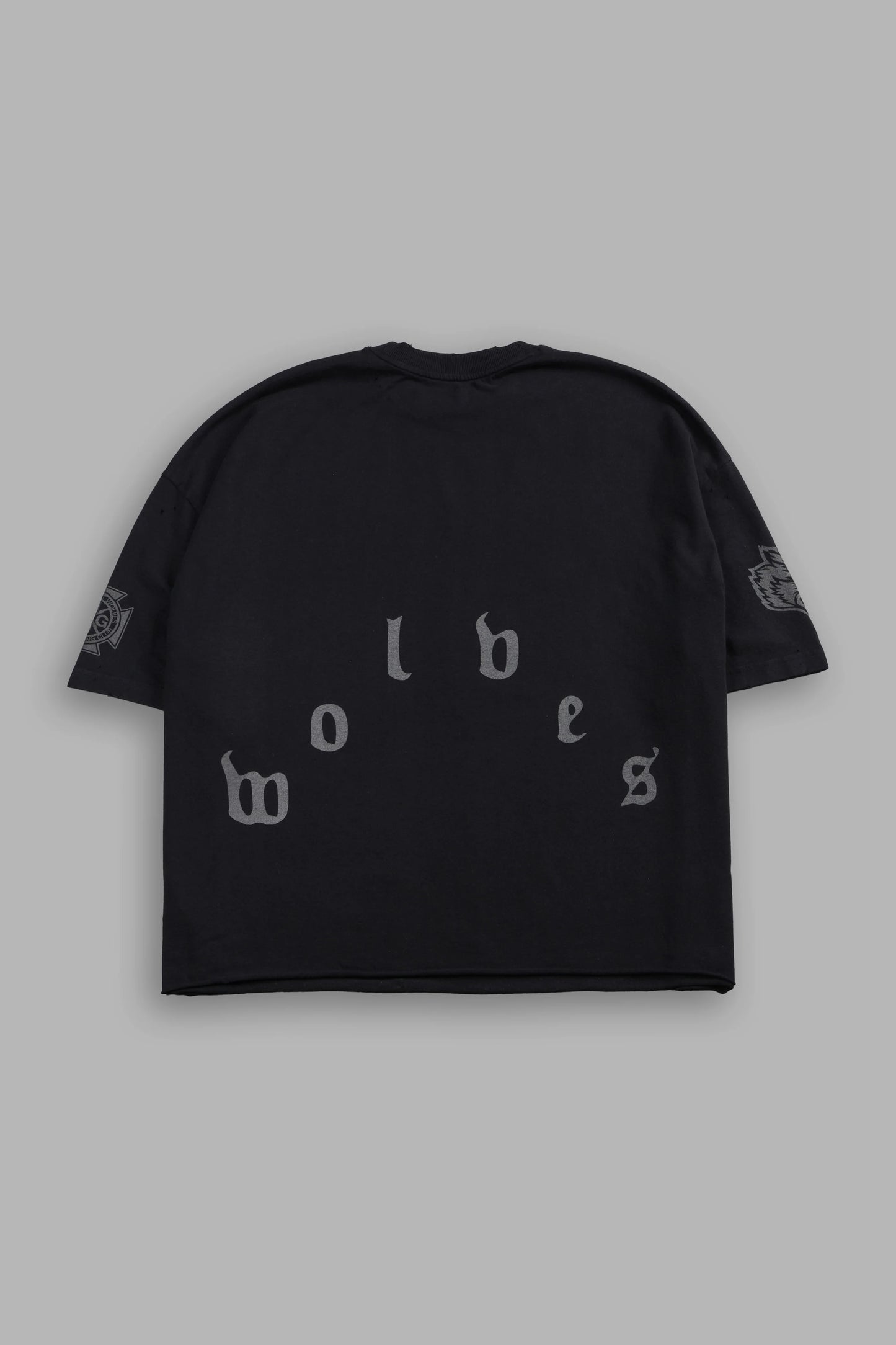 DS-0321 SUB-ZERO DISTRESSED GRUNGE BOX CUT TEE V2 IN BLACK