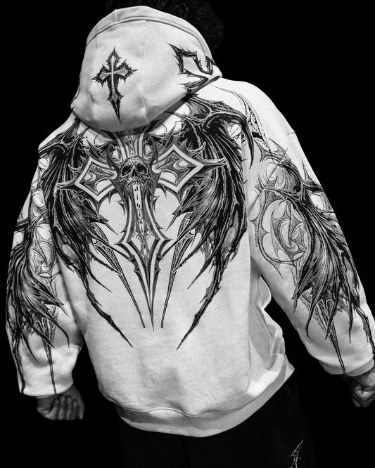 BD-0086 Nightfall Oversized Pullover Hoodie [DIVINE WHITE]