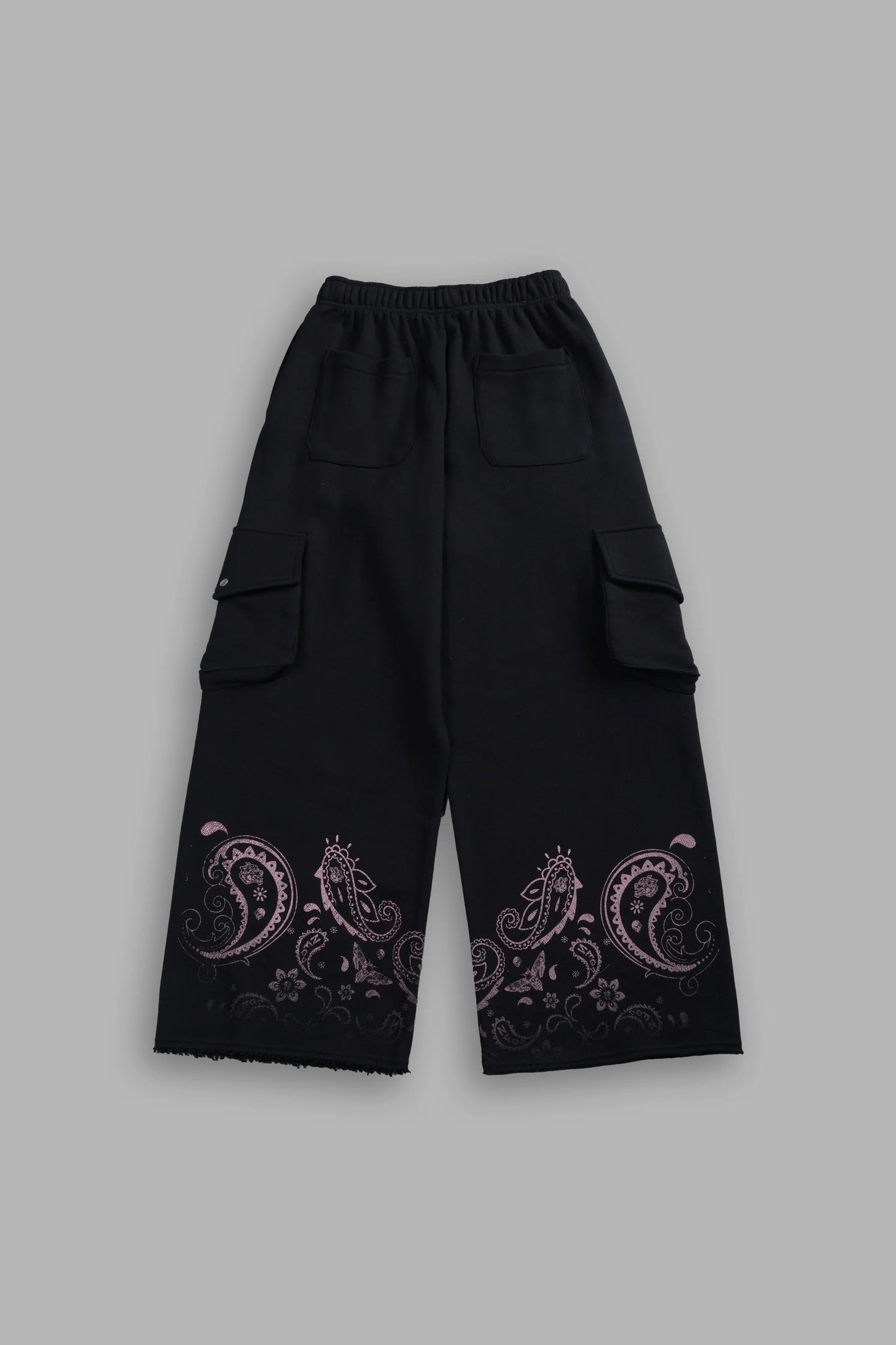 DSHE-0057 Faded Paisley Durst Cargo Sweats in Black