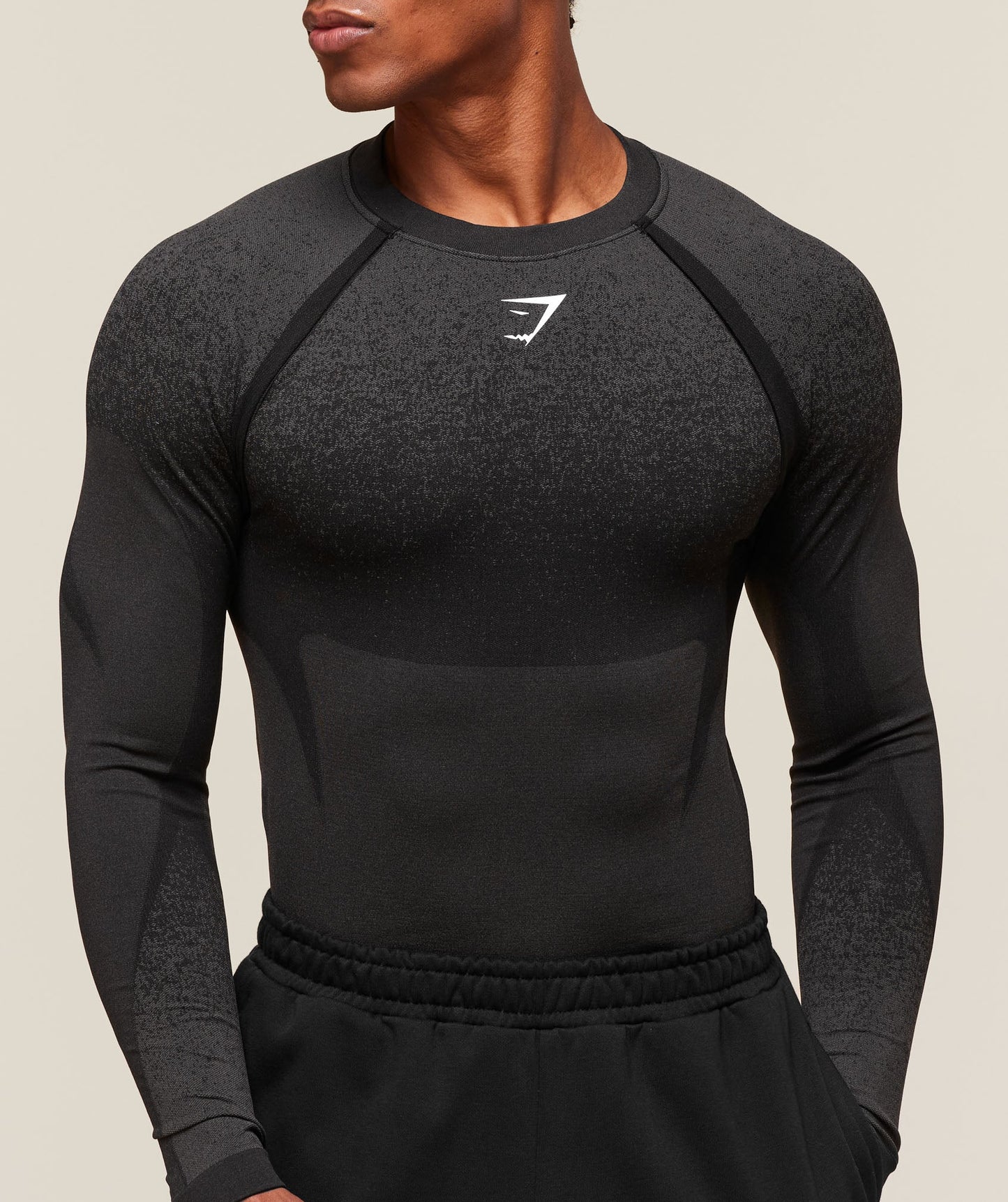 GS-0068 Shadow Seamless Long Sleeve T-Shirt - Black
