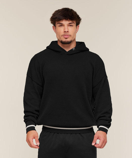 GS-0120 Collective Crochet Style Hoodie - Black
