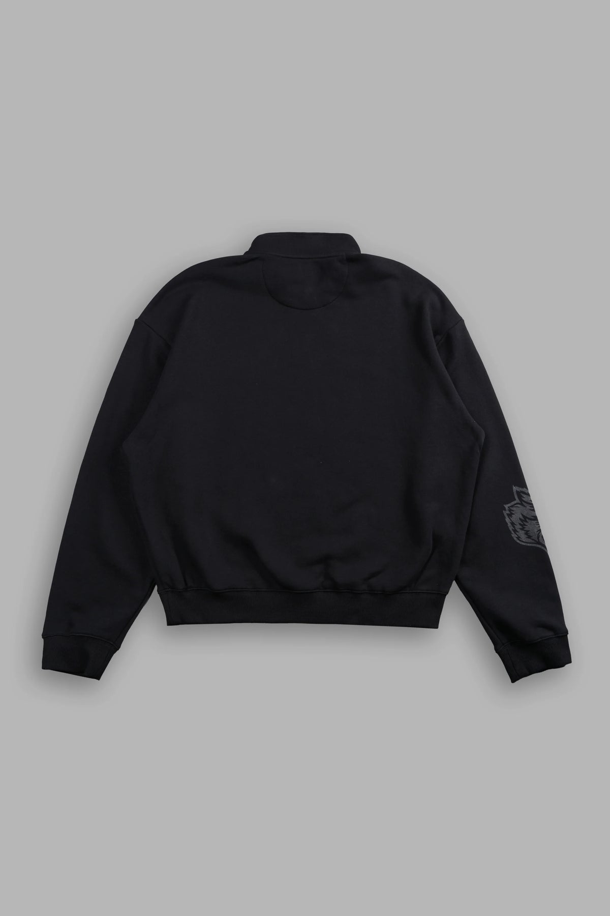 DS-0307 WRITTEN ON STONE DUKE 1/4 ZIP MOCK NECK IN BLACK