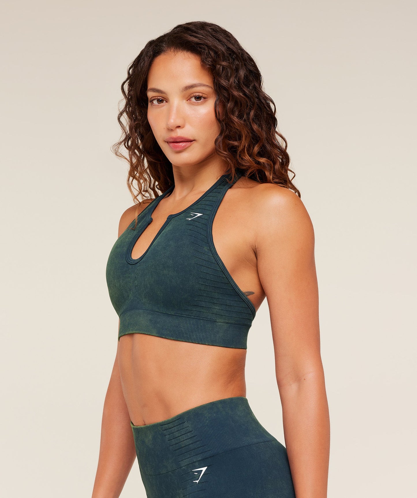 GSW-0099 Steel Seamless Halter Neck Bra - Deep Petrol Blue